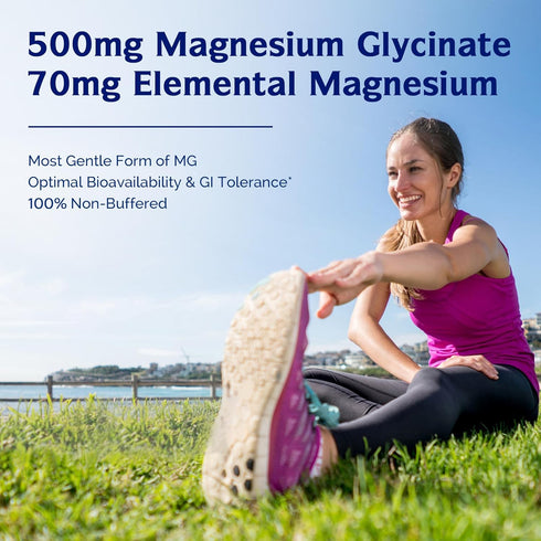Innate Vitality Magnesium Glycinate 500mg | 70mg Elemental Magnesium Supplement- High Absorption, Non-GMO & No Gluten - Supports Nerve, Muscle, Bo...