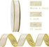 MEEDEE Skinny White Velvet Ribbon with Gold Back Double Sided Christmas Wired Ribbon 1 Inch Velvet Wired Ribbon 25 Yards White Crushed Velvet Ribb...