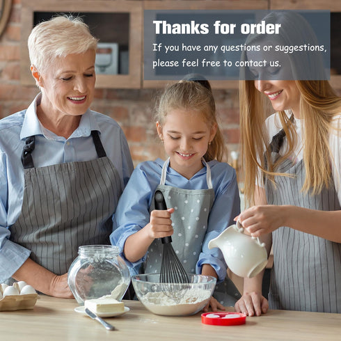 Dishwasher Safe Silicone Whisk, Sealed Waterproof Design Set of 3, Professional Kitchen Whisks for Cooking Non-Scratch, Silicone & Stainless Steel...