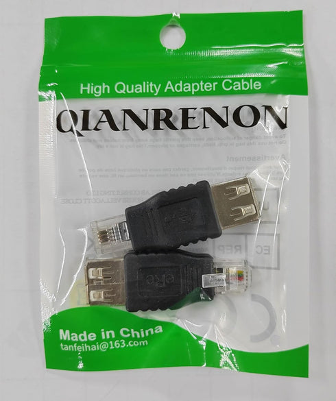 QIANRENON RJ11 to USB Telephone Line Adaptor RJ11 6P4C Male to USB A Female Modem Converter 4Pin RJ11 to USB Phone Interface Test Connector, for T...