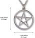 Pentacle Pentagram Polished Silver Finish Medieval Renaissance Pendant Necklace...