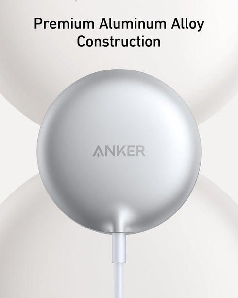 Anker MagGo Magnetic Wireless Charger (Pad), Qi2 Certified 15W Ultra-Fast MagSafe Compatible Wireless Charger, for iPhone 15/15 Plus/15 Pro/15 Pro...