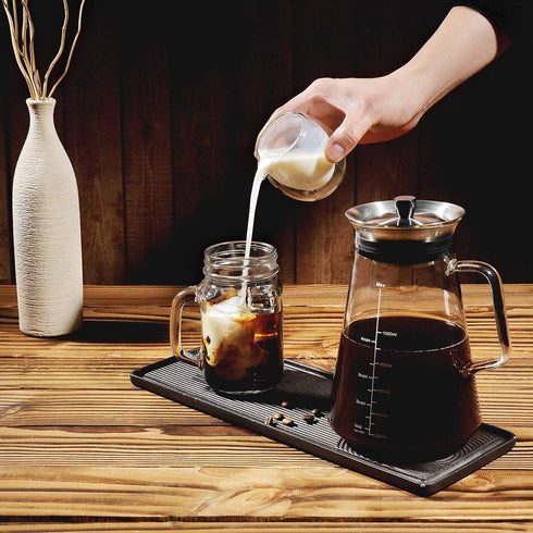 Aquach Airtight Cold Brew Coffee (Iced Tea) Maker 51oz/1.5L, BPA-Free, Durable Borosilicate Glass Pitcher and Stainless Steel Fine-Mesh Filter, Di...
