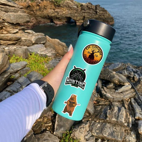 Go Hunting Stickers 104PCS Outdoor Adventure Wildness Waterproof Vinyl Decals Water Bottle Labels for Boys for Computer Cups Bike Motorcycle Helme...