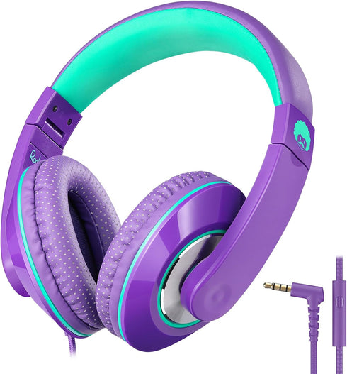 rockpapa Comfort+ Kids Headphones with Microphone, Boys Girls Student Over-Ear Headphones Wired Foldable for School Classroom Laptop PC Computer T...