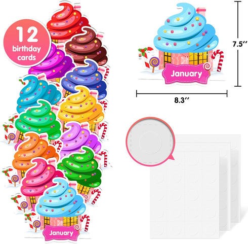 EAMAY Happy Birthday Bulletin Board Sets, Preschool & Kindergarten Classroom Decorations, Back to School Classroom Supplies, Cardstock Colorful Cu...