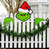 Christmas Decorations Outdoor - Fence Yard Sign with Hand Head for Holiday Christmas Fence Peeker Decorations...