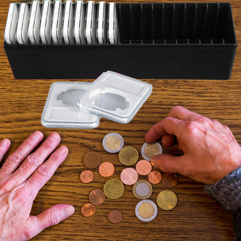 MUDOR Coin Slab Storage Box, Plastic Coin Slab Holder for Coin Collectors, Coin Holder Case Compatible with 20 Slab PCCB PCGS Coin Holders, Olny B...