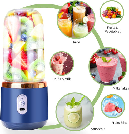 Portable Blender, 20 Oz Mini Personal Size Blender for Shakes and Smoothies with 6 Blades, Rechargable Blender, 4000mAh Electric Blender for Kitch...
