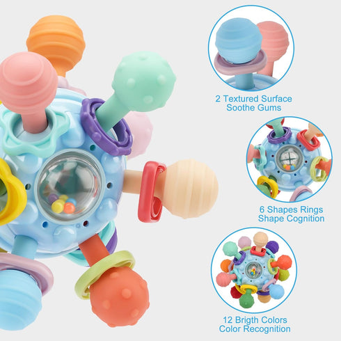 Baby Montessori Sensory Toys for 0-6 6-12 Months, Food Grade Teething Toys for Babies 0 3 6 9 12 18 Months, Newborn Infant Learning Developmental ...