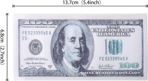 50 PCS Edible 100 Dollar Bill Image Cupcake Toppers Made of Wafer Paper Fake Money Cake Decoration for Baby Shower Birthday Anniversary Party Supp...