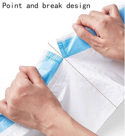 White Printing Trash Bags, 100 Counts 4 Gallon 45x50Cm Kitchen Small Trash Bags with Drawstring for Bathroom, Office, Home Garbage Bags (100 Pcs)...
