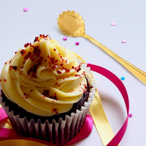 Maitys 16 Pieces Stainless Steel Flower Coffee Spoon Dessert Spoon Sugar Spoon Ice Cream Spoon Stirring Spoon Tea Spoon Milkshake Spoon Set for Ta...