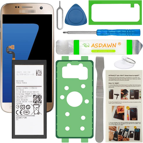 Galaxy S7 Battery Replacement, EB-BG930ABE Battery for Samsung Galaxy S7 SM-G930 G930A/T/P/V, with Back Cover Adhesive+Battery Adhesive+Repair Too...
