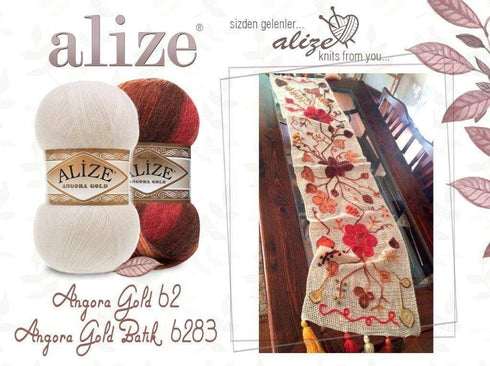 Alize Angora Gold Yarn 20% Wool 80% Acrylic Soft Yarn Crochet Lot of 2skn 200gr 1204yds Lace Hand Knitting Turkish Yarn (62 Light Cream)...