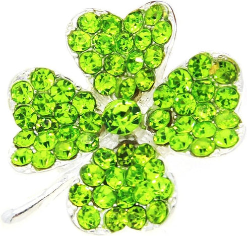 St. Patrick's Day Headband Baby Four Leaf Green Clover Flower Hair Bow Band JHSP06 (B)...