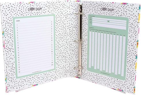 Pukka Pad, Carpe Diem Preloaded Rollbound Ringbinder – 12.4 x 10.8in – Includes Index, Personal Details, and Planner Pages – Comes Preloaded with ...