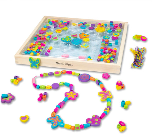 Melissa & Doug Created by Me! Bead Bouquet Deluxe Wooden Bead Set With 220+ Beads for Jewelry-Making, for 4+ years, Multicolor, 9½...
