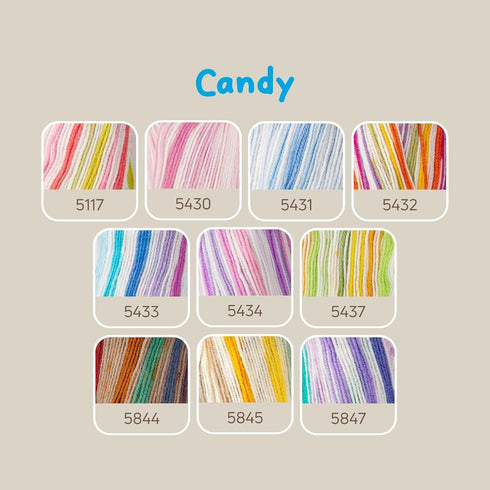 Sensy Candy Yarn, 3.5 oz, 251 Yards, Multicolor Yarn for Crocheting and Knitting, Craft Yarn, Gauge 3 Light (5432)...