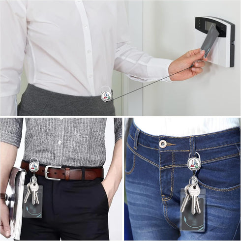 LAB LIFE Medical Badge Reel Retractable Heavy Duty with 360°Swivel Carabiner Clip, Laboratory Science ID Badge Holder Retractable, Nurse Teacher I...