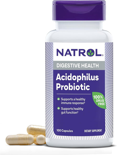 Natrol Acidophilus Probiotic 100mg Capsules, 100 Count...