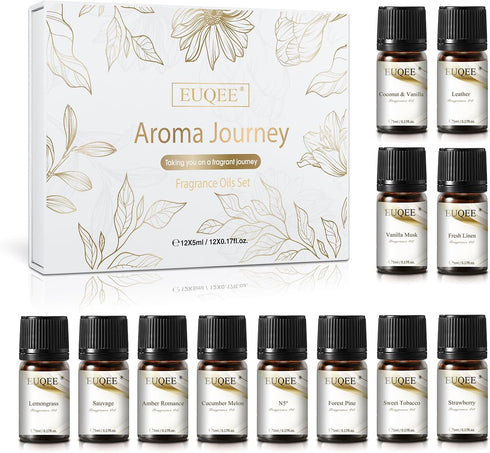 12PCS Fragrance Oils Gift Set, Premium Aroma Journey Aromatherapy Oils for Women, Diffuser, Soap Candle Making - 5ml/0.17fl. oz...