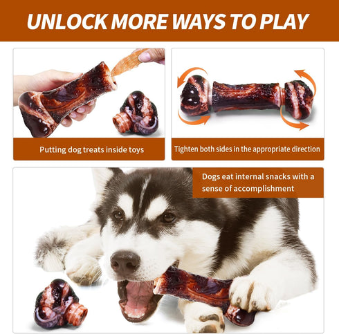 Dog Toys for Aggressive Chewers - Long-Lasting Nylon Chew Bones, IndestructibleToys for Medium to Large Breeds, Teething Toys to Keep Them Busy (B...