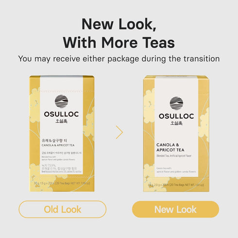 OSULLOC Canola & Apricot Tea (Aromatic Canola flower & Apricot), Premium Blended Tea from Jeju, Tea Bag Series 20 count...