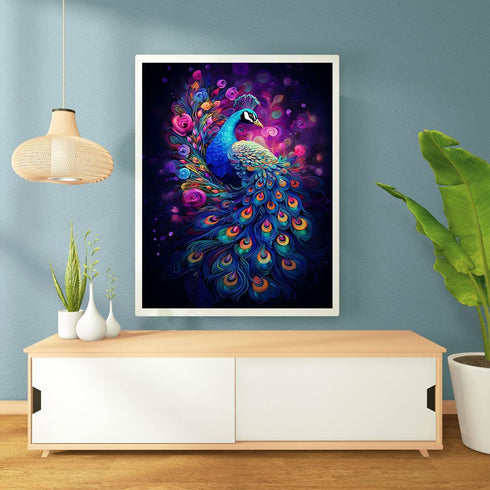 Ekuxom 5D Diamond Painting Kits for Adults, Peacock Diamond Art Kits for Beginner, DIY Animals Round Full Drill Diamond Art for Home Wall Decor 12...