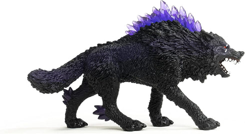Schleich Eldrador Creatures Mythical Shadow Wolf Action Figure - Featuring Purple Coat and Translucent Back Crystals, Durable Toy for Boys and Gir...
