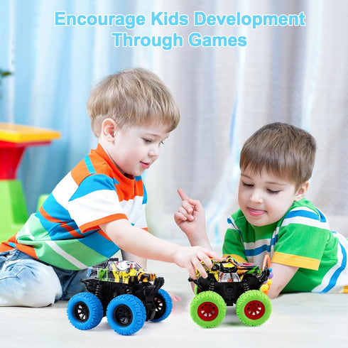 M SANMERSEN 2 Pack 360° Rotating Monster Truck Toys for 3-5 Year Old Boys and Girls - Toddler Car Toys Gifts...