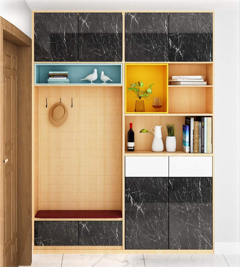 YENHOME Black Marble Contact Paper for Countertops Black Marble Wallpaper Peel and Stick Countertops Contact Paper 17.7"X118" Glossy Marble Peel a...