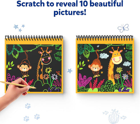 Skillmatics Magical Scratch Art Book for Kids - Animals, Craft Kits & Supplies, DIY Activity & Stickers, Gifts for Toddlers, Girls & Boys Ages 3, ...