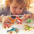 14-Piece 3-Inch Wooden Dinosaur Stacking Toys for Kids 3-7, STEM Educational Party Favors...