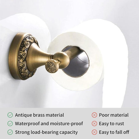 Toilet Paper Holder, Bathroom Toilet Paper Roll Holder Antique Bronze Brass Wall Mounted Bathroom Hardware Accessories,Pattern Carving Design...