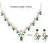 Gold Necklace Earrings Jewelry Set for Women, Bridal Gold Jewelry Teardrop Green Rhinestones Jewelry Set, Prom Jewelry Set for Bride Bridesmaid We...