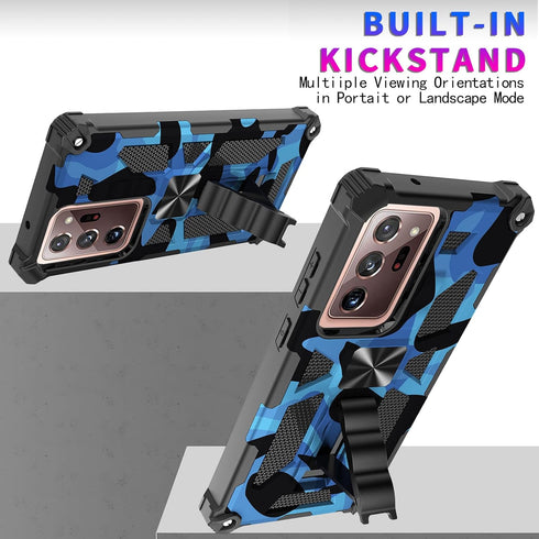 Asuwish Phone Case for Samsung Galaxy Note 20 Ultra 5G with Screen Protector and Stand Hybrid Rugged Camo Protective Cell Cover Note20 Plus Notes ...