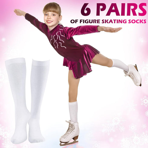 6 Pairs Socks Cotton Compression Socks Roller Skate Socks For Sport Women Girl Youth...