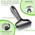 Pet Grooming Supplies - 2-in-1 Professional Undercoat Rake and Pet Brush | Shedding Control for Long-Haired Dogs and Cats, Deshedding Tool, Knot R...