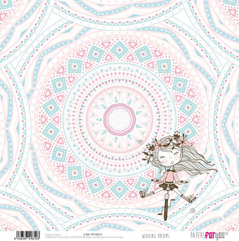 Papers For You - Scrapbooking and Craft Paper Kit | "Weaving Dreams" Collection | Includes 12 Double Sided Papers with Different Designs + 2 Cut-O...