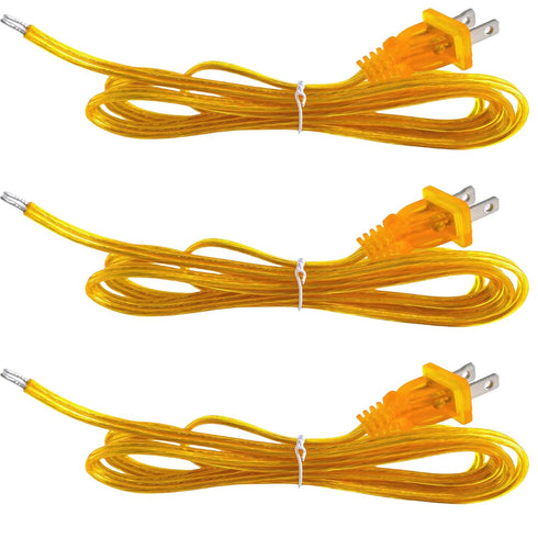 Clear Gold Lamp Cord, 8 Feet Transparent Replacement Lamp Cords for Lamp Repair Fix Project, SPT-1 Wire,18 AWG DIY Electrical Light Cable Cord wit...
