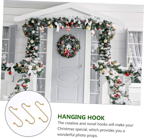 40pcs Hook up Christmas Tree Hangers Xmas Hanging Hook Holiday Ornament Hanger Hooks for Ornaments Christmas Party Favor Metal Clothes Rack Iron M...