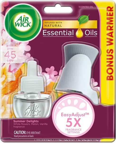 Air Wick Plug in Scented Oil Starter Kit (Warmer + 1 Refill), Summer Delights, Air Freshener, Essential Oils...