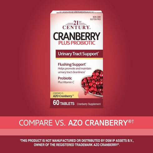 21st Century Cranberry Plus Probiotic Tablets, 60 Count...