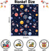Outer Space Blanket for Boys, Soft Space Astronaut Theme Plush Flannel Blanket for Nursery Baby Crib, Cozy Warm Navy Blue Rocket Galaxy Planet Fuz...
