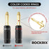 Banana Plugs 6 Pairs / 12 pcs, Dual Closed Screw 24K Gold Plated Banana Connectors for Speaker Wire, Wall Plate, Home Theater, Audio/Video Receive...