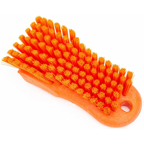 SPARTA Plastic Cutting Board Scrub Brush with Hanging Hole for Washing Cutting Boards, 6 Inches, Orange...