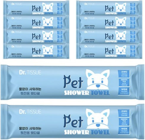 Individually Packaged Pet Wipes | Extra Large Size - 20.5" x 12.6" | Korea | Hypoallergenic | Grooming | Bathing | Green Tea Scented Deodorizing |...