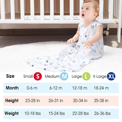 david's kids 2 Pack Baby Sleep Sack 6-12 Months, Rayon Derived from Bamboo?Soft Cooling Sleep Sacks for Summer, TOG 0.5 Baby Wearable Blankets wit...
