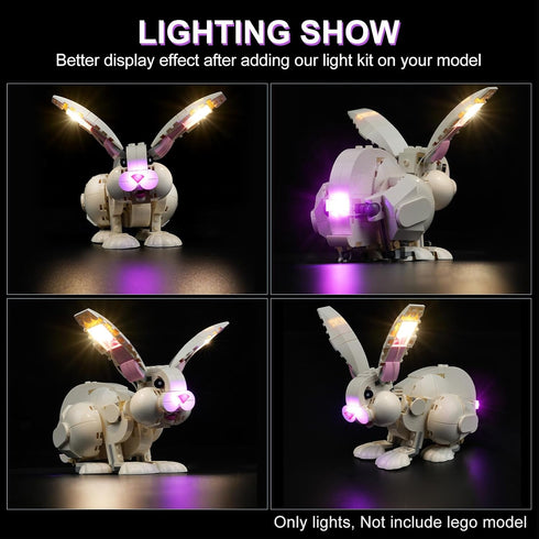 LED Lighting Kit for Lego Creator 3 in 1 White Rabbit, LED Light Compatible with Lego 31133 Building Block Models (Not Include Lego Set)...